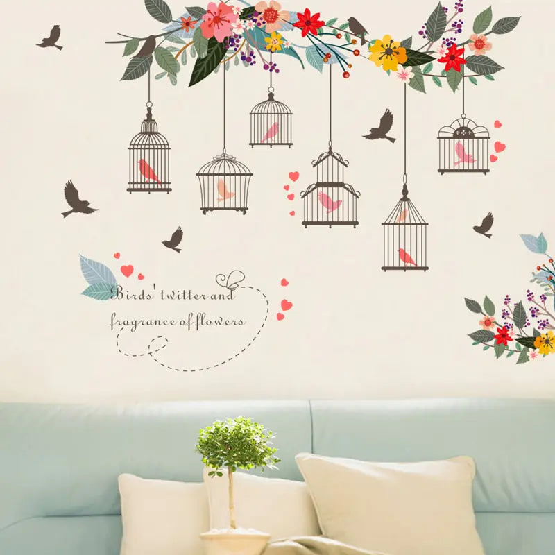 Wall Art, Birdcage Wall Stickers, Decorative Decals