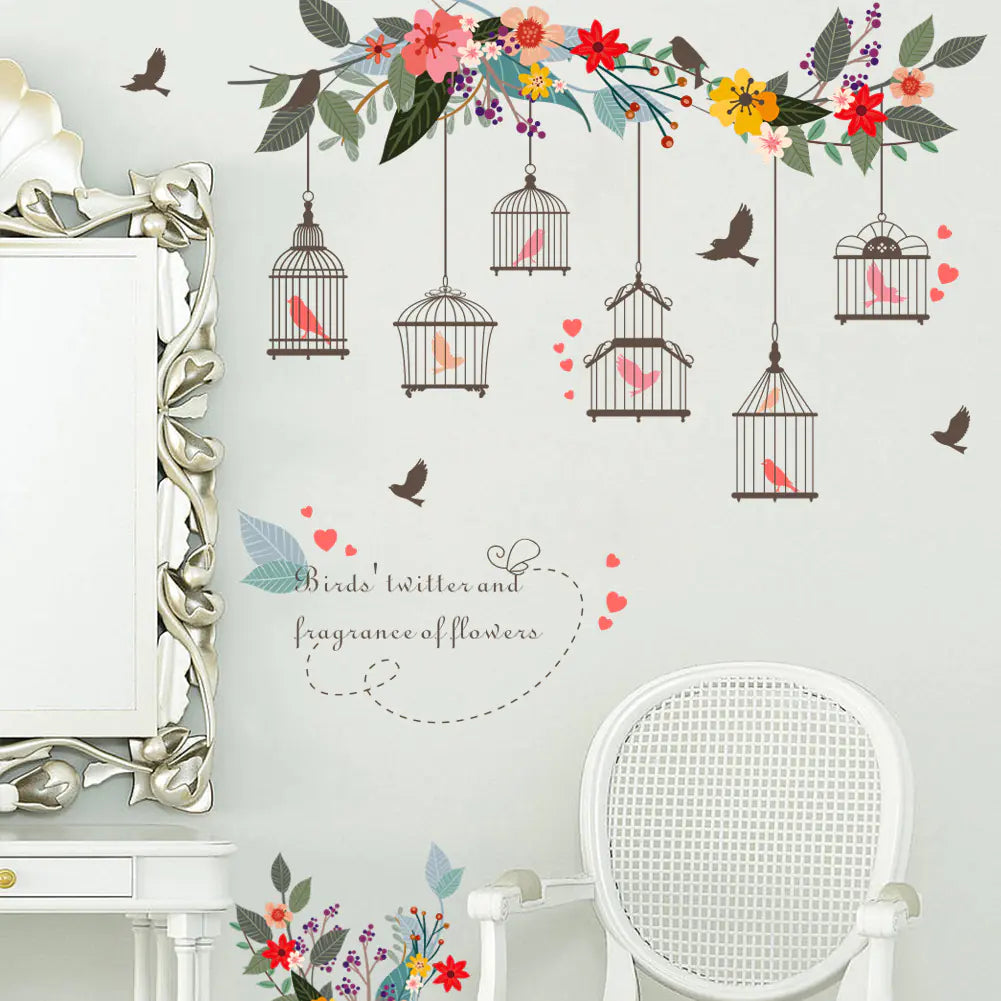 Wall Art, Birdcage Wall Stickers, Decorative Decals