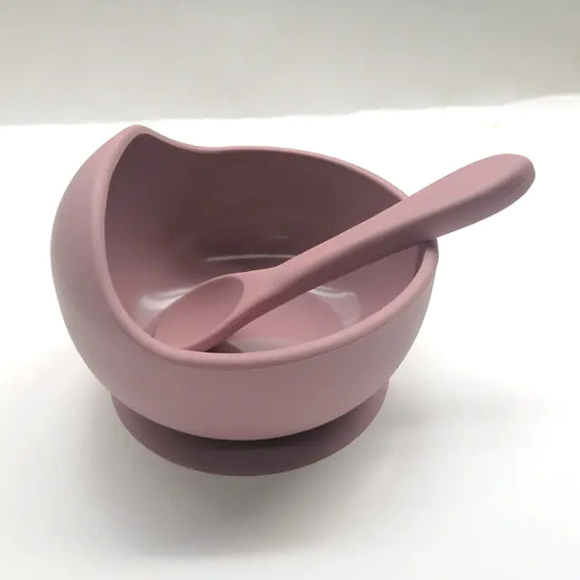 Silicone Baby Feeding Bowl and Spoon Set for Kids