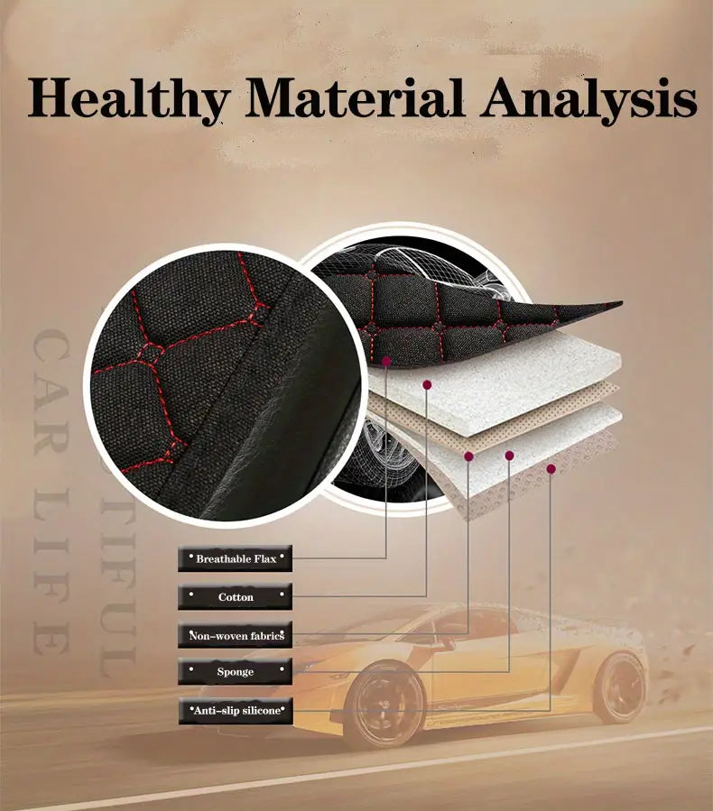 Universal Linen Car Seat Cushion and Cover