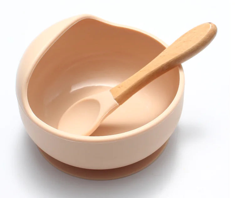 Silicone Baby Feeding Bowl and Spoon Set for Kids