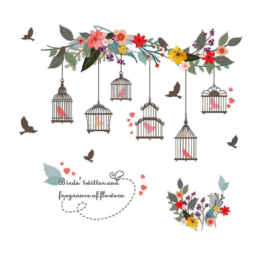 Wall Art, Birdcage Wall Stickers, Decorative Decals