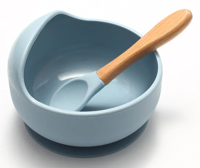Silicone Baby Feeding Bowl and Spoon Set for Kids