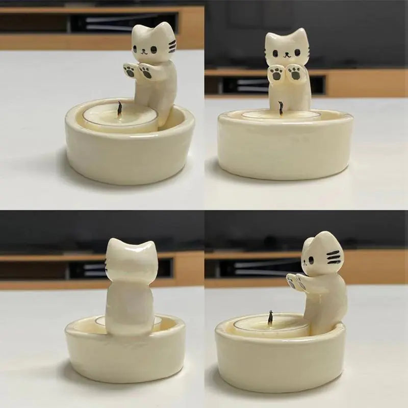 Cute Cat Candle Holder - Creative Home Decor Item