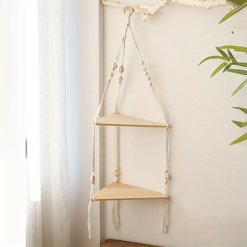 Bohemian Cotton Hanging Shelf for Home Decor (1pc)