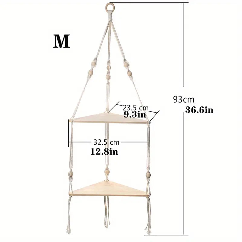 Bohemian Cotton Hanging Shelf for Home Decor (1pc)