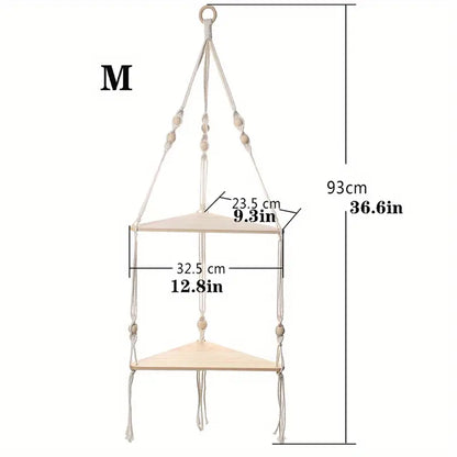 Bohemian Cotton Hanging Shelf for Home Decor (1pc)