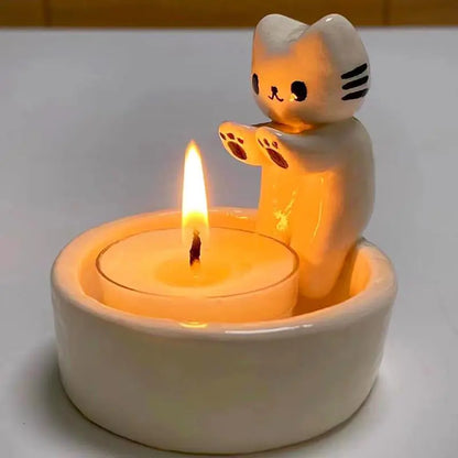 Cute Cat Candle Holder - Creative Home Decor Item