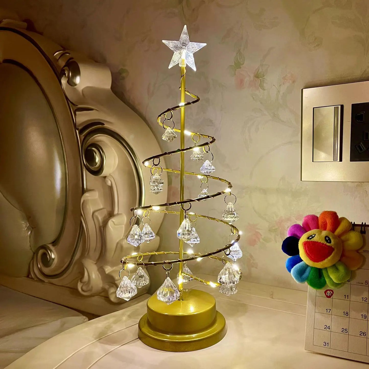 LED Iron Crystal Tree Lamp for Home Decoration