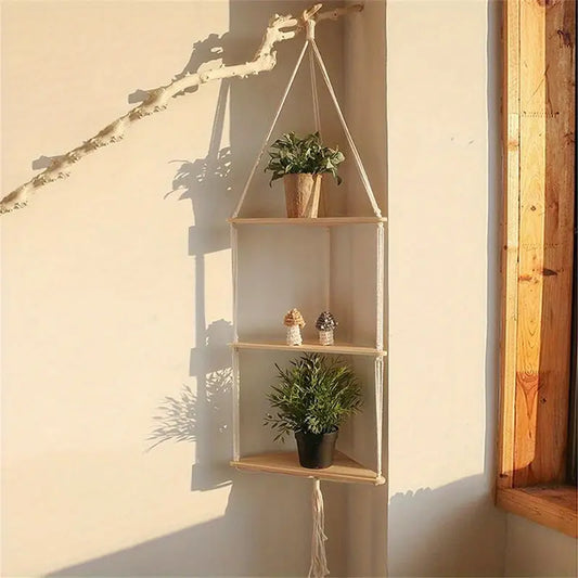 Bohemian Cotton Hanging Shelf for Home Decor (1pc)