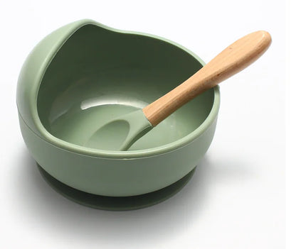 Silicone Baby Feeding Bowl and Spoon Set for Kids