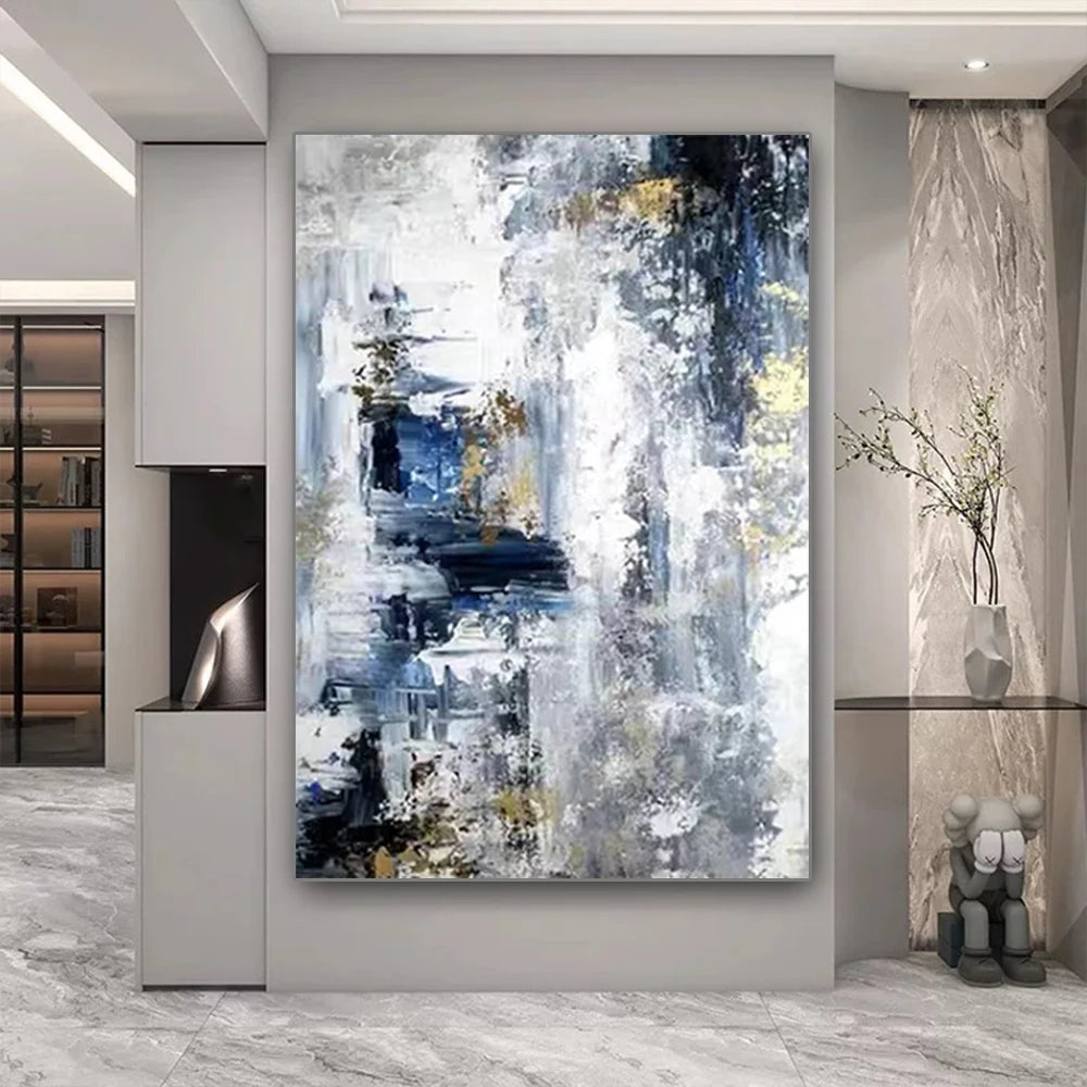 100% hand drawn abstract oil painting on canvas Modern Home Golden Line Wall Art Picture Large mural for living room decor paint