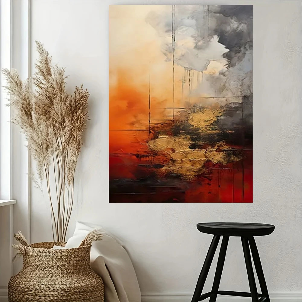 100% hand drawn abstract oil painting on canvas Modern Home Golden Line Wall Art Picture Large mural for living room decor paint