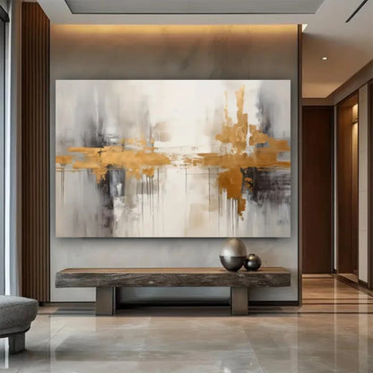 100% hand drawn abstract oil painting on canvas Modern Home Golden Line Wall Art Picture Large mural for living room decor paint