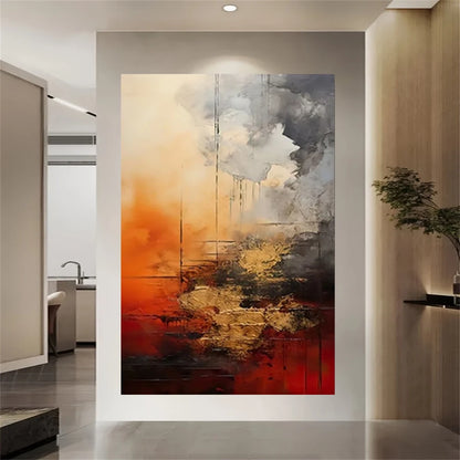100% hand drawn abstract oil painting on canvas Modern Home Golden Line Wall Art Picture Large mural for living room decor paint
