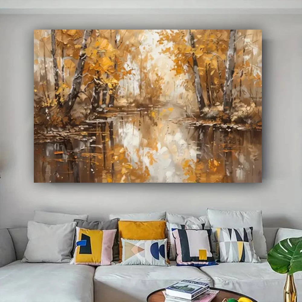 100% hand drawn abstract oil painting on canvas Modern Home Golden Line Wall Art Picture Large mural for living room decor paint
