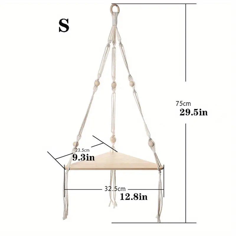 Bohemian Cotton Hanging Shelf for Home Decor (1pc)