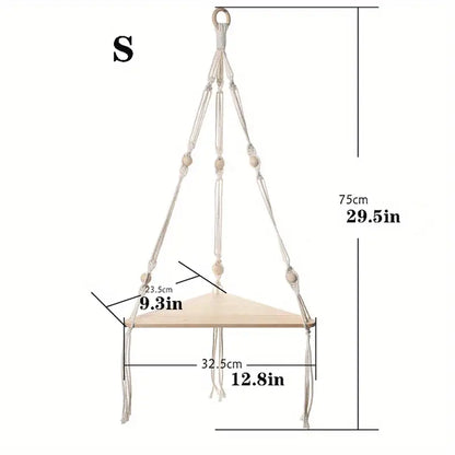 Bohemian Cotton Hanging Shelf for Home Decor (1pc)
