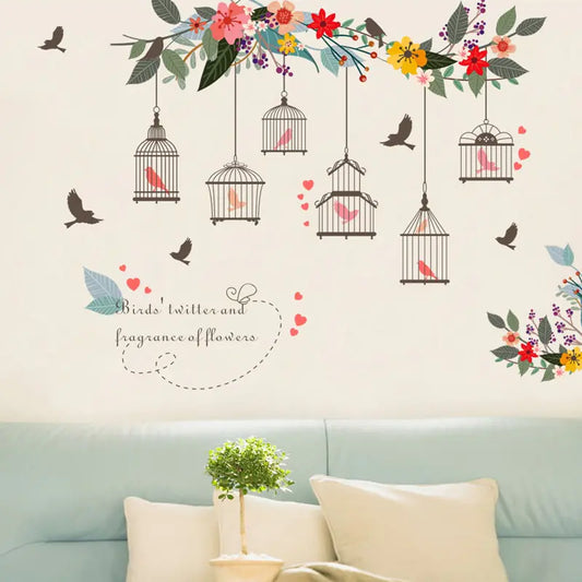 Wall Art, Birdcage Wall Stickers, Decorative Decals