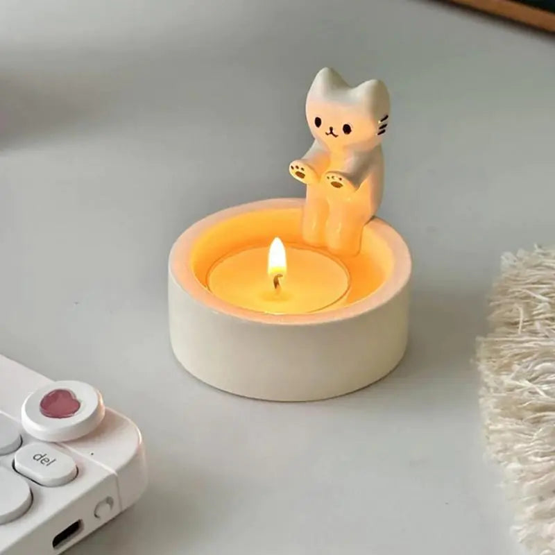 Cute Cat Candle Holder - Creative Home Decor Item