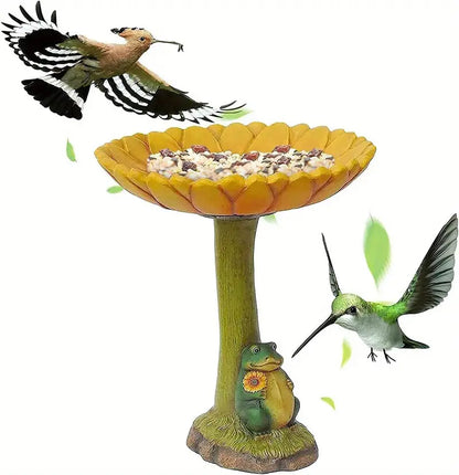 Adorable Frog Bird Bath Statue for Colorful Gardens