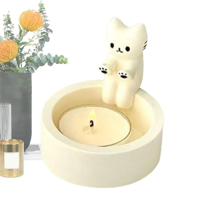 Cute Cat Candle Holder - Creative Home Decor Item