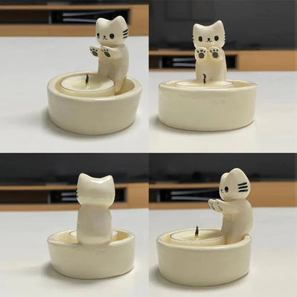 Cute Cat Candle Holder - Creative Home Decor Item