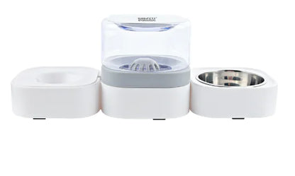 Transparent Automatic Pet Feeder with Stainless Steel Bowls