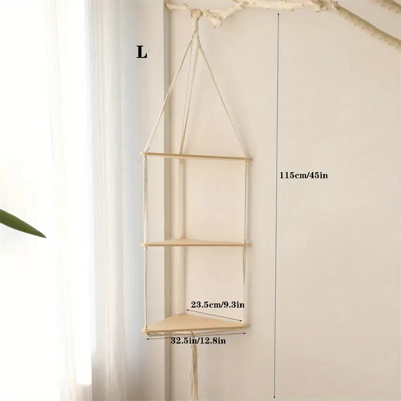 Bohemian Cotton Hanging Shelf for Home Decor (1pc)